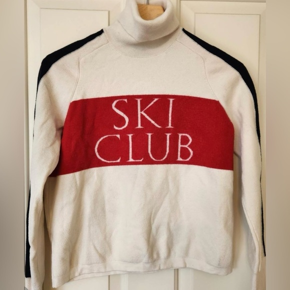 New Vineyard Vines Women's Cream and Red Ski club Sweater SZ: XS - Picture 1 of 9